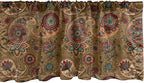 Ambesonne Paisley Window Valance Pack of 2, Vintage Inspired Multicolored Leaf Flower Motif in Earth Tones Print, Rod Pocket Curtain Valances for Kitchen Bedroom, 42" X 12", Army Green