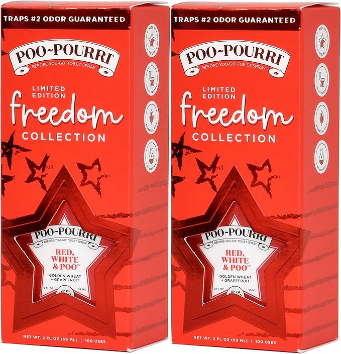 Poo-Pourri Before You Go Toilet Freedom Collection Red, White and Poo 2 Ounce, 2 Pack