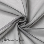 Aiyufeng Elegant Voile 120" Sheer Window Curtains - 2 x 40" W Panels, Bedroom/Living Room Charcoal Grey Color