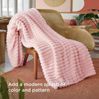 Bedsure GentleSoft Coral Pink Fleece Throw Blanket for Couch - Super Soft Cozy Blankets for Women, Cute Small Blanket for Girls, 50x60 Inches