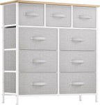YITAHOME Dresser with 9 Drawers - Fabric Storage Tower, Organizer Unit for Room, Living Room, Hallway, Closets - Sturdy Steel Frame, Wooden Top & Easy Pull Fabric Bins (Light Gray)
