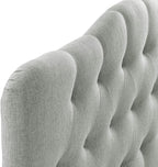Modway Annabel Tufted Button Linen Fabric Upholstered Queen Headboard in Gray