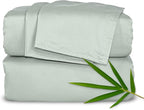 Twin XL Sheets by Pure Bamboo, Genuine 100% Organic Viscose Derived from Bamboo Bed Sheet Set, Luxuriously Soft & Cooling, Double Stitching, Lifetime Quality Promise (Twin XL, Sea Glass)