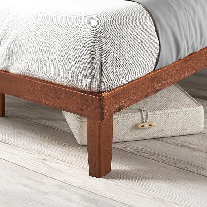 ZINUS Wen Wood Platform Bed Frame, Solid Wood Foundation, Wood Slat Support, No Box Spring Needed, Easy Assembly, Cherry, Full