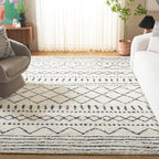 SAFAVIEH Arizona Shag Collection Area Rug - 11' x 15', Ivory & Slate, Non-Shedding & Easy Cleaning, Plush Thick Pile, Ideal for Living Room, Bedroom, Dining Space (ASG741M)