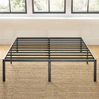 Best Price Mattress 14 Inch Metal Platform Beds w/ Heavy Duty Steel Slat Mattress Foundation (No Box Spring Needed), Queen, Black