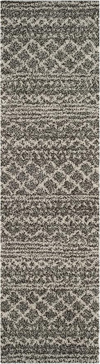 SAFAVIEH Arizona Shag Collection Runner - 2'6" x 14', Brown & Ivory, Moroccan Design, Non-Shedding & Easy Care, 1.6-inch Thick, Ideal for The Living Room, Dining, Bedroom (ASG741B)