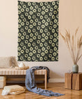 Lunarable Sunflower Tapestry Twin Size, Abstract Nature Inspired Illustration Bouquet Retro Composition, Wall Hanging Bedspread Bed Cover Wall Decor, Twin Size, Yellow Green