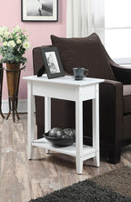 Convenience Concepts American Heritage Flip Top End Table 23.25" - Classic Narrow Chairside Accent with Hidden Storage & Lower Shelf for Traditional, Modern Living Room, White