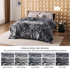 Bedsure GentleSoft Sherpa Fluffy Blanket King Size for Bed - Fleece Warm and Cozy for Women Gift, Plush & Fuzzy Faux Christmas Fur Blanket for Couch, Sofa Decor, Tie Dye Design, Grey, 108x90 Inches