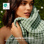 Bedsure Cooling Cotton Waffle Queen Size Blanket - Lightweight Summer Blanket of Rayon Derived from Bamboo for Hot Sleepers, Luxury Throws for Bed, Couch and Sofa, Forest Green, 90x90 Inches