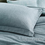 Monbix King Size Comforter Set,7 Pieces Dusty Blue Cationic Dyeing Bed in a Bag King with Comforter, Sheets, Pillowcases & Shams, All Season Reversible Bedding Comforters