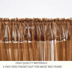 Akiky Canopy Bed Curtain with Lights Bed Drapes for Girls Adults Soft Bed Canopy Scarf for Bed Room Decoration (King, Coffee)