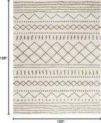 SAFAVIEH Arizona Shag Collection Area Rug - 10' x 14', Ivory & Green, Moroccan Design, Non-Shedding & Easy Care, 1.6-inch Thick, Ideal for The Living Room, Bedroom, Dining Room (ASG741Y-10)