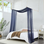 Warm Home Designs Extra Long Navy Blue Sheer Window Scarf. Valance Scarves are 54 X 216 Inches. Great As Wedding Arch Draping Fabric, Bed Canopy Or for Decorative Project. AM Navy 216"