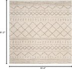 SAFAVIEH Arizona Shag Collection Area Rug - 5'1" Square, Ivory & Beige, Moroccan Design, Non-Shedding & Easy Care, 1.6-inch Thick Ideal for High Traffic Areas in Living Room, Bedroom (ASG741A)