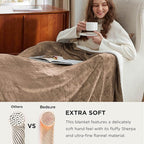 Bedsure GentleSoft Sherpa Fleece Oversized Cal King Blankets for Bed - Thick and Warm Throw for Women and Men, Soft Fuzzy Plush Large Blanket for Winter, Camel, 112x98 Inches