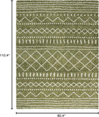SAFAVIEH Arizona Shag Collection Area Rug - 6'7" x 9'2", Green & Ivory, Moroccan Design, Non-Shedding & Easy Care, 1.6-inch Thick Ideal for High Traffic Areas in Living Room, Bedroom (ASG741X)