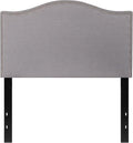 Flash Furniture Lexington Upholstered Twin Size Headboard with Accent Nail Trim in Light Gray Fabric