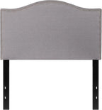 Flash Furniture Lexington Upholstered Twin Size Headboard with Accent Nail Trim in Light Gray Fabric