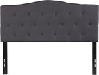 Flash Furniture Cambridge Tufted Upholstered Full Size Headboard in Dark Gray Fabric