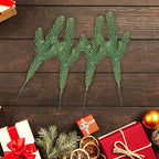 Hananona 100 Pcs Artificial Pine Branches Green Plants Pine Needles DIY Accessories for Garland Wreath Christmas and Home Garden Decor (100, Green)