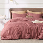 Bedsure Full Comforter Set - Pink Clay Soft Bedding for All Seasons, Cationic Dyed Bed Set, 3 Pieces, 1 Full Size Comforter (82"x86") and 2 Pillow Shams (20"x26"+2")