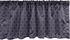 Ambesonne Navy Blue Window Valance Pack of 2, Geometric Dotted Pattern Design with Abstract Ogee Shapes Grid Ornament Tile, Rod Pocket Curtain Valances for Kitchen Bedroom, 54" X 18", Dark Blue Tan