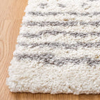 SAFAVIEH Arizona Shag Collection Area Rug - 6' x 8', Ivory & Grey, Non-Shedding & Easy Cleaning, Plush Thick Pile, Ideal for Living Room, Bedroom, Dining Space (ASG741F)