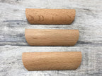 2Pcs Unfinished Wood Solid Furniture Pulls Handles,Unfinished Unpainted Paintable Wooden Handles Cupboard Closet Drawer Handle Pull,Length 3.54",Hole Dis.2.52"