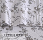 RUVANTI Flannel Sheets Twin Size - 100% Cotton Double Brushed Twin Sheets Set, Deep Pockets 16 Inches, All Seasons Breathable & Extra Soft Bed Sheets, Warm & Cozy, 3 Piece, Vintage Flora