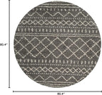 SAFAVIEH Arizona Shag Collection Area Rug - 6'7" Round, Brown & Ivory, Moroccan Design, Non-Shedding & Easy Care, 1.6-inch Thick Ideal for High Traffic Areas in Living Room, Bedroom (ASG741B)