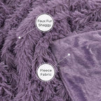Tuddrom Decorative Extra Soft Faux Fur Blanket Queen Size 80"x90",Solid Reversible Fuzzy Fluffy Plush Fleece Comfy Microfiber Fur Blanket for Couch Sofa Bed,Patrican Purple