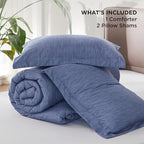 Bedsure California King Comforter Set - Infinity Blue Soft Bedding for All Seasons, Cationic Dyed Bed Set, 3 Pieces, 1 California King Size Comforter (104"x96") and 2 Pillow Shams (20"x36"+2")