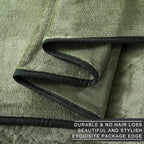 Polar Fleece Blankets Travel Size for The Bed Extra Soft Brush Fabric Super Warm Sofa Blanket 50" x 61"(Green Travel)