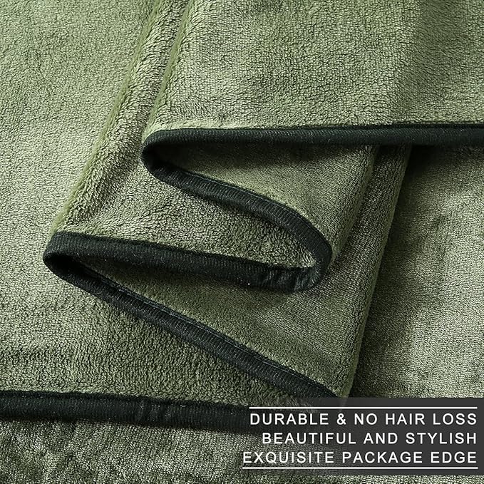 Fleece Blanket Twin Size 350GSM Lightweight Throw for The Bed Extra Soft Brush Fabric Super Warm Sofa Blanket 66" x 90"(Green Twin)