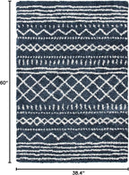 SAFAVIEH Arizona Shag Collection Accent Rug - 3'2" x 5', Slate Blue & Ivory, Design, Non-Shedding & Easy Care, 1.6-inch Thick Ideal for High Traffic Areas in Entryway, Living Room, Bedroom (ASG741L)