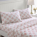 Laura Ashley - Flannel Sheets King Size, Anti-Pilling & Wrinkle Resistant Cotton, Touchably Soft for All-Season Comfort - Bed Sheets with Matching Pillowcases & Fitted Sheet (Lisalee Pink)
