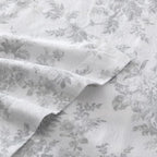 Laura Ashley - Flannel Sheets King Size, Anti-Pilling & Wrinkle Resistant Cotton, Touchably Soft for All-Season Comfort - Bed Sheets with Matching Pillowcases & Fitted Sheet (Vanessa Grey)