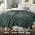 Bedsure GentleSoft Mallard Green Fleece Blanket for Couch - Cozy Soft Blankets for Women, Cute Small Throws for Girls, 90x90 Inches