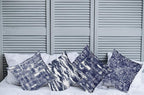 Ambesonne Vintage Throw Pillow Cushion Case Pack of 4, Abstract Grunge Effect Brushstrokes and Waving Striping Stains Paisley Drops, Modern Accent Double-Sided Digital Printing, 16", Violet Blue White