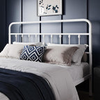 Yaheetech Classic Metal Platform Bed Frame Mattress Foundation with Victorian Style Iron-Art Headboard/Footboard/Under Bed Storage/No Box Spring Needed/King Size White
