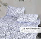 RUVANTI Flannel Sheets Queen Size - 100% Cotton Double Brushed Bed Sheets, Deep Pockets 16 Inches Queen Sheet Set, All Seasons Breathable & Extra Soft - Warm & Cozy, 4 Piece, Snow Flake Grey