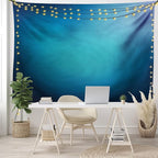 Ambesonne Navy Blue Tapestry, Abstract Vibrant Shaded Digital Color on Plain Background Bohemian Print, Wide Wall Hanging for Bedroom Living Room Dorm, 60" X 40", Turquoise Navy