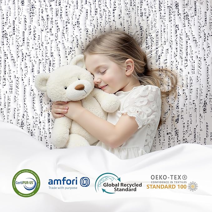 Subrtex Memory Foam Mattress Topper Twin, 4 Inch Mattress Topper for Pressure Relieving, Breathable Single Bed Topper Mattress Pads with Removable Washable Cover