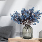 JAKY-Global Babys Breath Silk Artificial Flowers Bulk 12pcs for Fall Decor Fake Flower Bouquet Bulk for Home Kitchen Indoor Bouquet Floral Arrangement Table Centerpieces Party Decor(Blue Ashes)