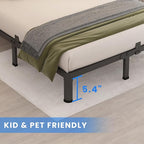 MAF 7 Inch Queen Metal Platform Bed Frame with Round Corner Legs, 3000 LBS Heavy Duty Steel Slats Support, Noise Free, No Box Spring Needed, Easy Assembly