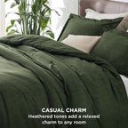 Bedsure Queen Comforter Set - Dark Green Soft Bedding for All Seasons, Cationic Dyed Bed Set, 3 Pieces, 1 Queen Size Comforter (90"x90") and 2 Pillow Shams (20"x26"+2")