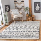 SAFAVIEH Arizona Shag Collection Accent Rug - 4' x 6', Ivory & Slate, Moroccan Design, Non-Shedding & Easy Care, 1.6-inch Thick Ideal for High Traffic Areas in Entryway, Living Room, Bedroom (ASG741M)