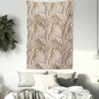 Lunarable Paisley Tapestry, Vintage Plant Pattern with Natural Inspirations Soft Color Palette Batik Style, Wall Hanging for Bedroom Living Room Dorm Decor, 40" X 60", Beige Tan Brown